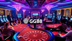 GG88 casino players enjoying high-stakes games at vibrant gaming tables.