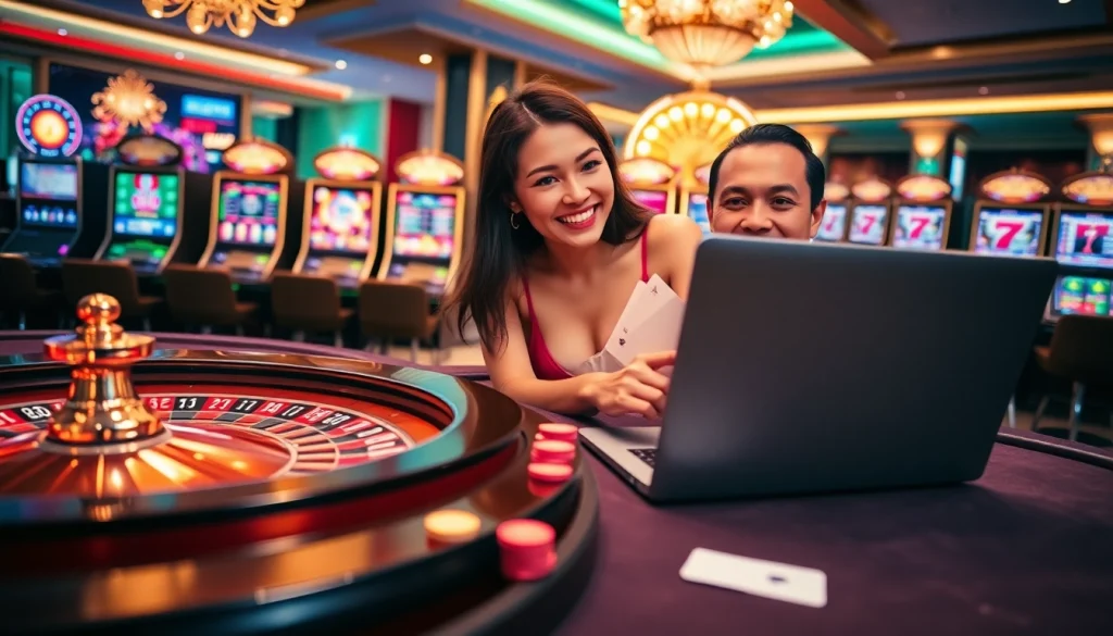 Experience seamless 7upbet login with vibrant casino visuals featuring roulette and poker.