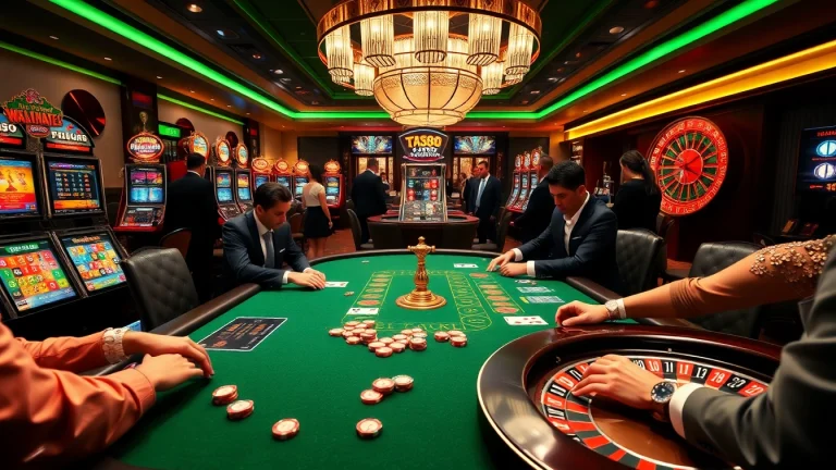 Exciting casino atmosphere with a professional poker table and TT88 elements.