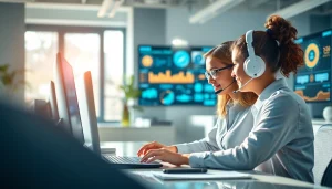 Engaging experts from an AI powered warranty company provide support in a modern setting.