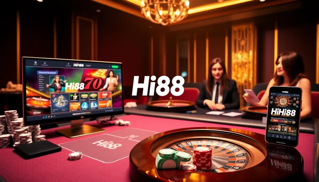 Experience online gambling thrills at Hi88 with immersive casino gaming visuals.