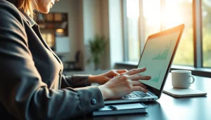 Find competitor pricing through data analysis at a modern workspace with charts.