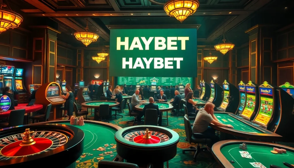 Experience the thrill of HAYBET gaming at a luxurious casino with roulette, poker, and slots.