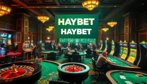 Experience the thrill of HAYBET gaming at a luxurious casino with roulette, poker, and slots.