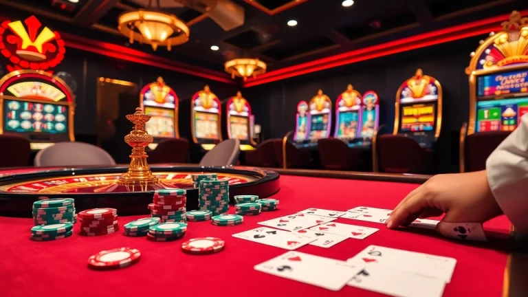 High-stakes poker action at https://rr88.navy/ with gleaming chips and vibrant cards.