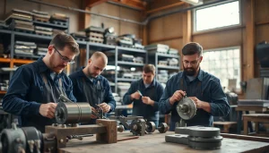 Crafting custom steel fabrication components in a vibrant workshop.