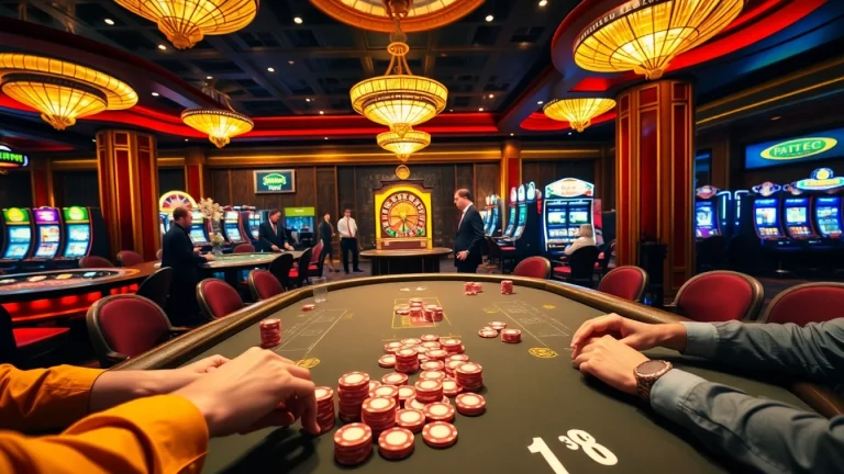 Join the action at the J88 casino with vibrant poker chips and an exciting roulette wheel.