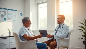 専門医療環境での医師と患者による包茎手術相談シーン