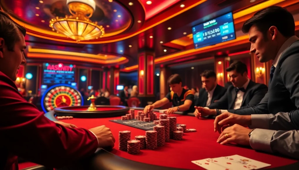 The hidden wiki dark web-inspired casino scene featuring an intense poker game and high-stakes chips.