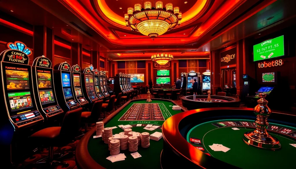Tobet88 offers a thrilling online casino experience with vibrant poker tables and exciting slot machines.