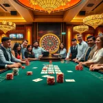 Experience high-stakes excitement with https://f8bet.ventures/ at a luxurious casino poker table.