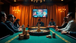 Pemain terlibat dalam perjudian taruhan tinggi di meja kasino mewah yang menampilkan permainan Datukwin Alternatif.