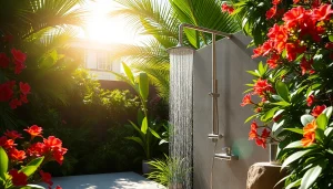 Experience the refreshing sunny shower USA with vibrant outdoor scenery.