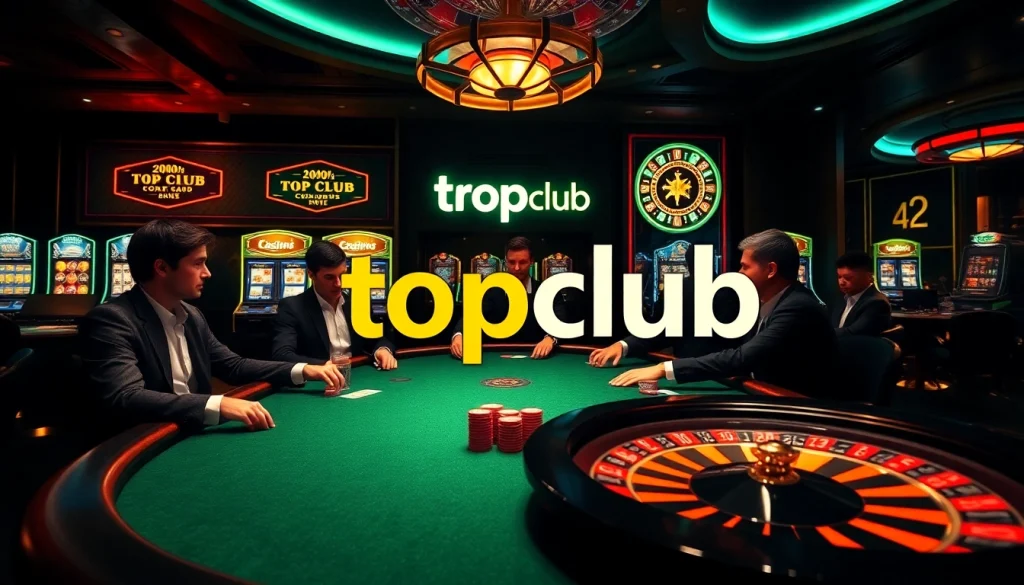 Experience the thrill of high-stakes gambling at topclub's luxurious casino, featuring poker and roulette.