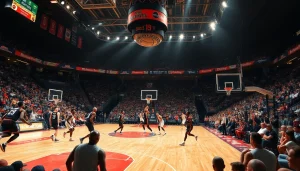 ดูบาสสด กับนักบาสที่กำลังแข่งขันในสนามบาสที่มีผู้ชมแน่นขนัด