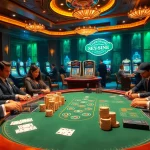 Exciting casino scene featuring players at blackjack tables with elements from New88bet.us.