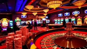 Gamblers engaging at a vibrant roulette table in a luxurious casino showcasing 168vn gaming excitement.