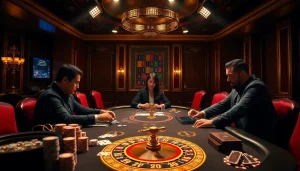 Experience the excitement of sbobet betting with a high-stakes poker table and professional players engaged in intense gameplay.