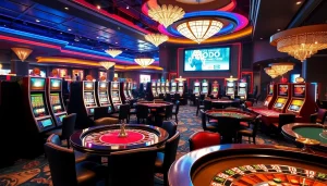SODO casino enthusiasts enjoying thrilling games at luxurious tables and slot machines.