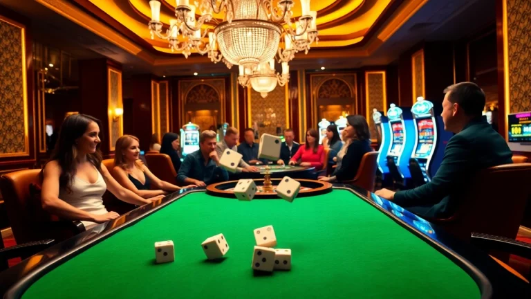Experience excitement at https://mmoo.de.com with vibrant casino visuals featuring poker tables and slot machines.