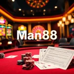 Experience the thrill of gambling at Man88 with vibrant casino tables and exciting games.