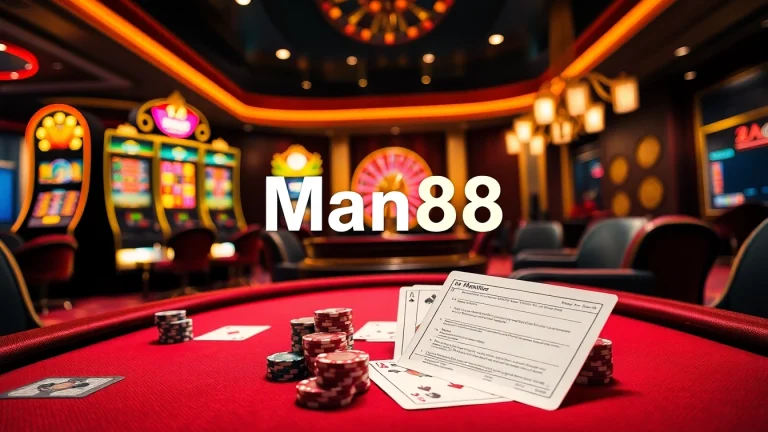 Experience the thrill of gambling at Man88 with vibrant casino tables and exciting games.