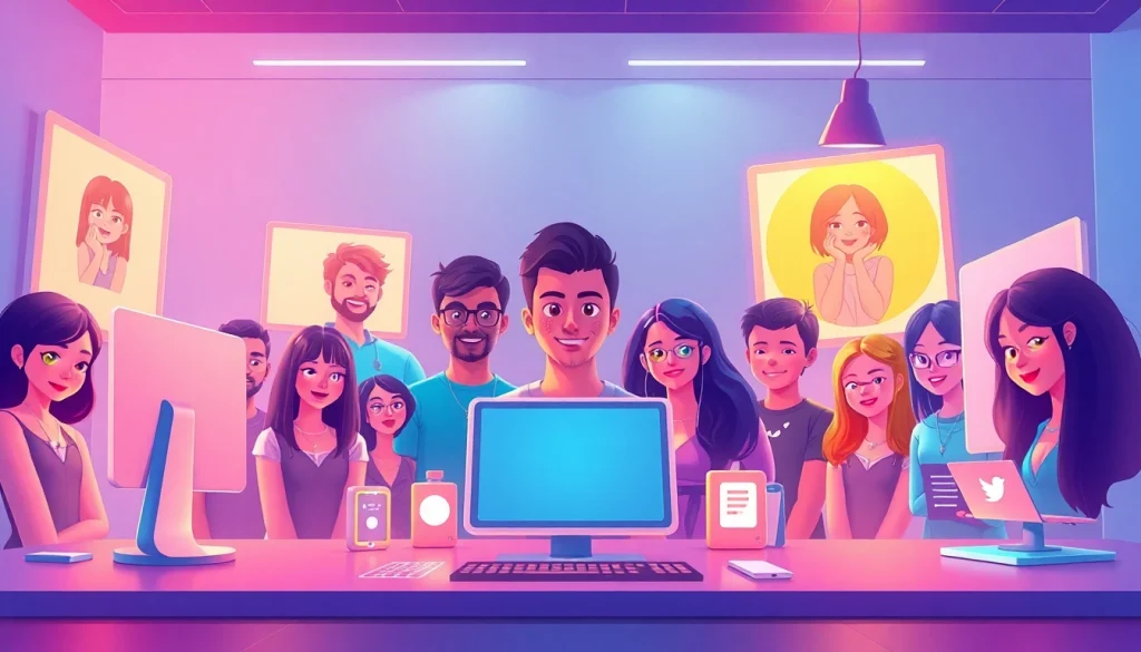 Dynamic visual of customizable NSFW character AI avatars in a vibrant chat interface.