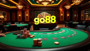 Experience thrilling gameplay at go88’s luxurious casino with vibrant poker tables and engaging online interface.