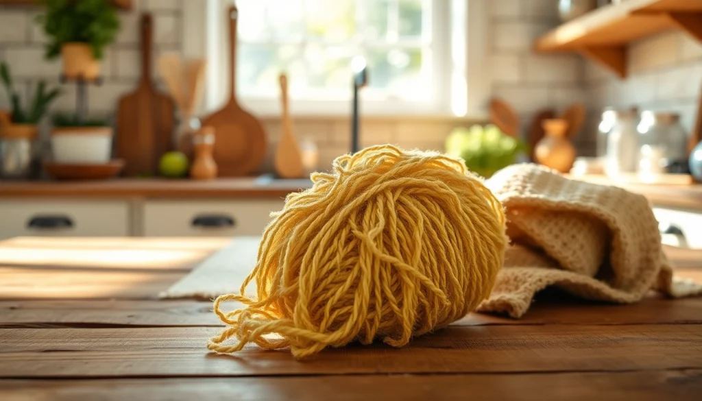 Use a kitchen loofah scrubber to effectively clean dishes with natural fibers for better sustainability.