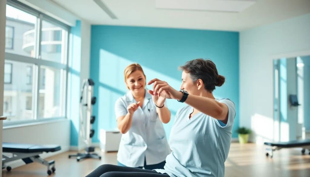 Enhancing recovery at griesbach physiotherapy with expert guidance in a bright clinic.