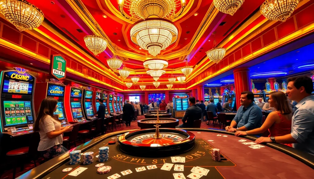 Des joueurs profitant de leurs jeux de table préférés dans un casino en ligne passionnant, mettant en avant une atmosphère de jeu dynamique.