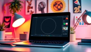 Circle image cropping tool in a modern workspace.