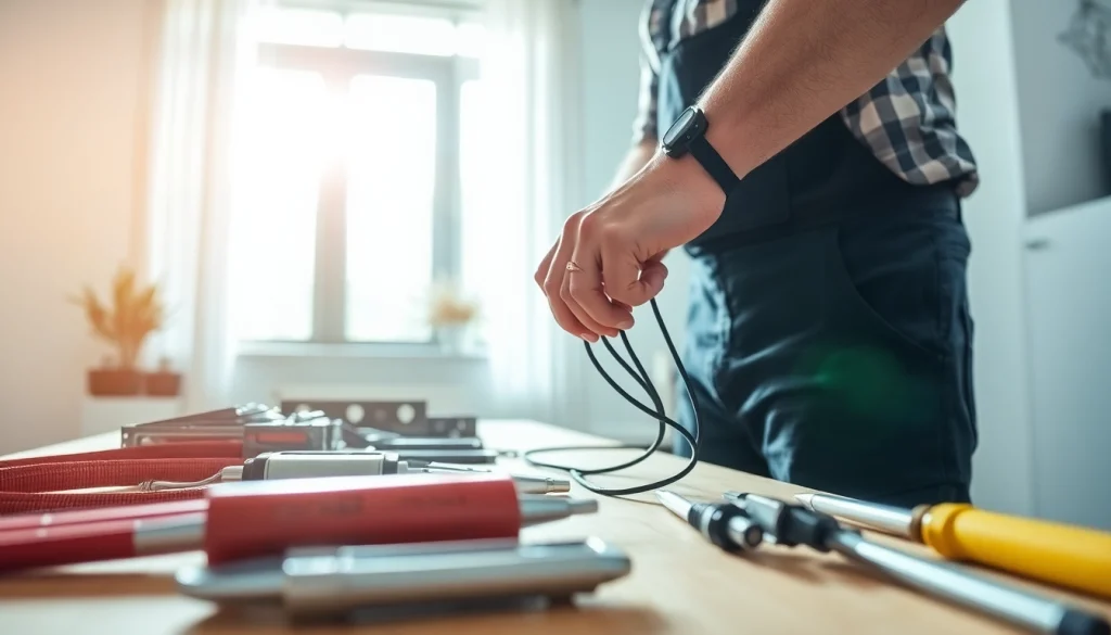 Electrician performing electrical maintenance edmonton, demonstrating expertise and professionalism.
