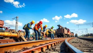 Emergency RailroadRepair team restoring tracks with precision and care during vital maintenance work.