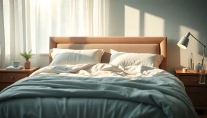 リラックスできる寝室のセットアップ。風邪を一晩で治す方法の要素をハーブティーと水とともに示しています。