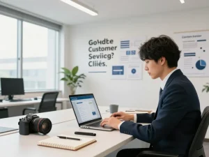 合同会社SUMXのウェブサービスとコンテンツ制作に焦点を当てたプロフェッショナルな作業スペース。