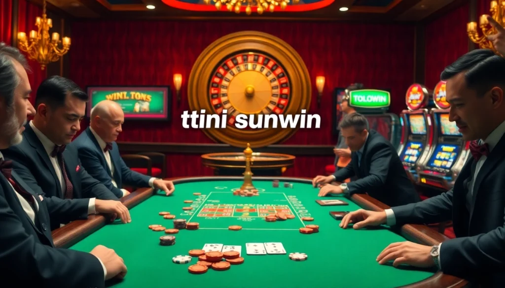 Experience the thrill of gambling with tải sunwin at a luxurious casino poker table.
