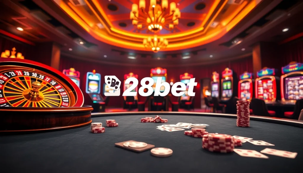 Experience the allure of 28bet with lively casino games and vibrant gambling elements.