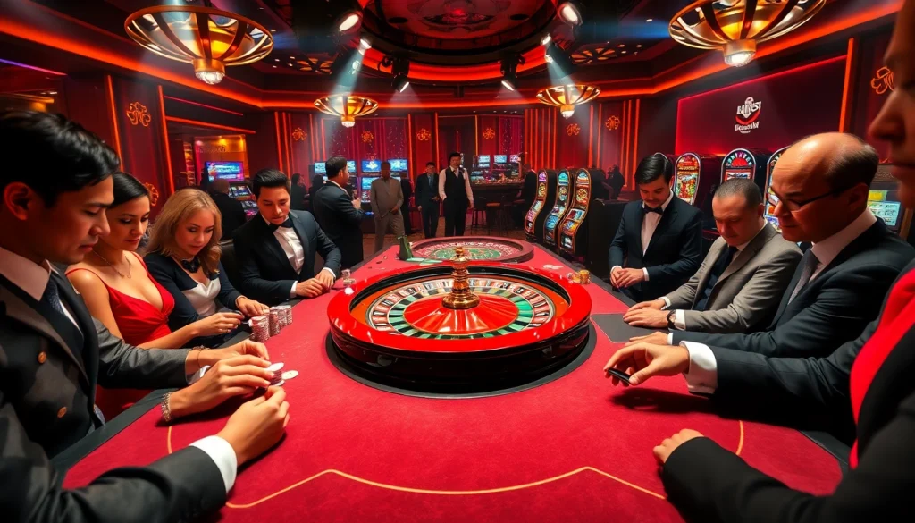 Engaged players placing bets at a luxurious table, exemplifying excitement at https://bl555.fashion/ casino gaming.