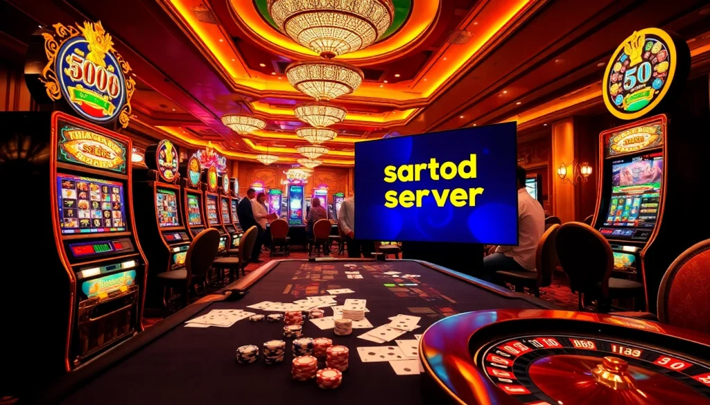 Mengajak pemain menjelajahi Slot Server Thailand dengan elemen kasino yang hidup dan aksi perjudian yang menarik.