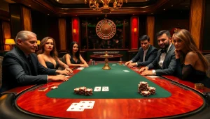 Experience the thrill of winning at sunwin poker with glamorous players at a high-stakes table.