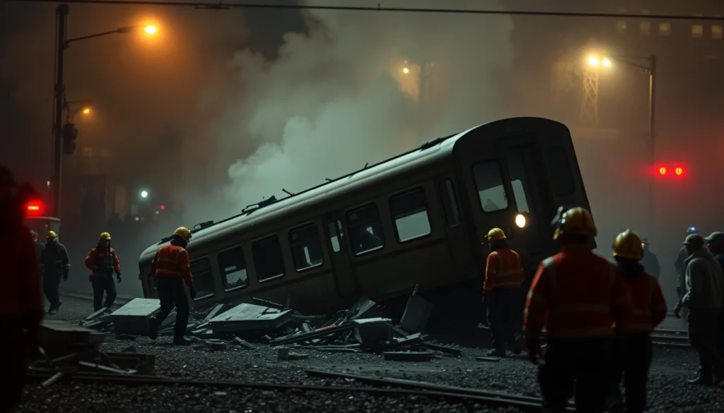 Emergency responders at a spain train crash site provide urgent assistance amidst chaos.