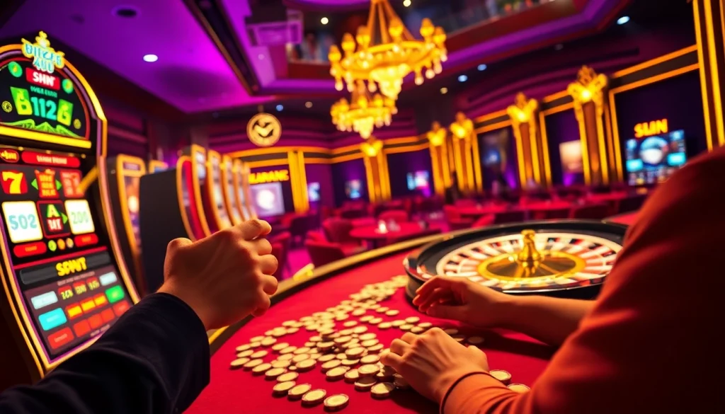 Players are enjoying thrilling gameplay on the Dinamit4D platform showcased with vibrant casino elements.