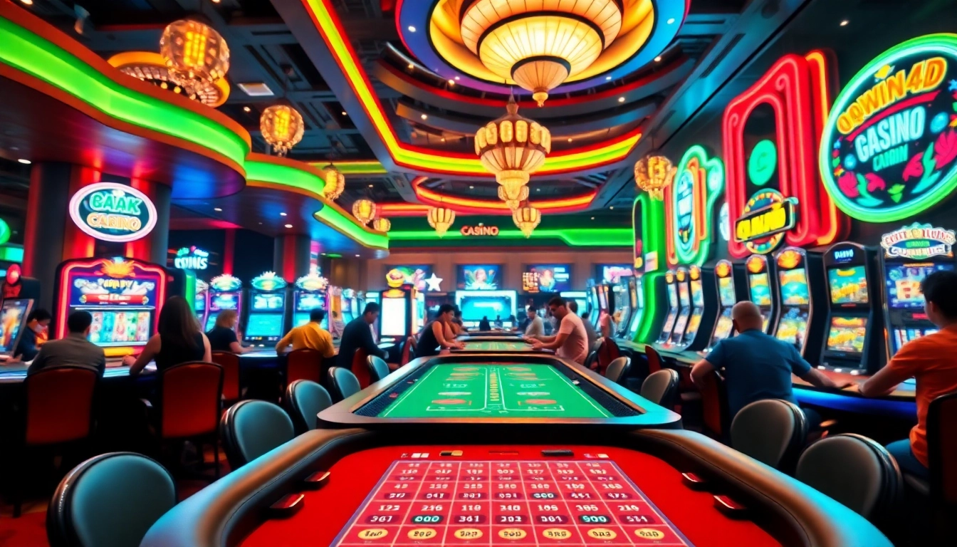 Menang besar di QQWIN4D dengan suasana kasino yang ramai dan penuh semangat.