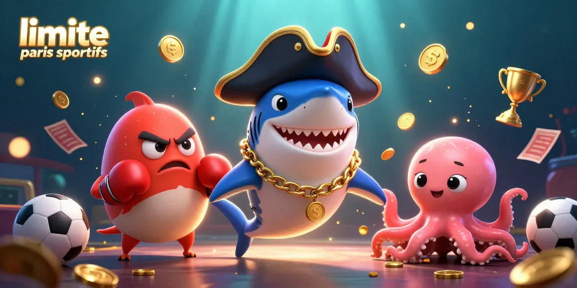 Un pirate caricatural souriant évoquant les limites de paris sportifs tout en tenant des pièces d'or avec des alliés marins, dans une scène animée.