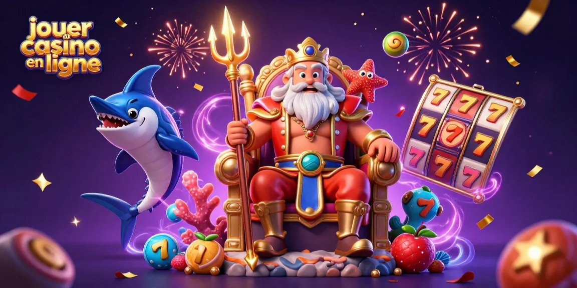 Jouer au casino en ligne avec des personnages 3D et des éléments dynamiques sur un fond coloré.